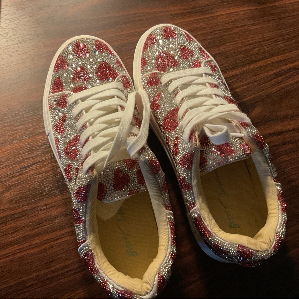 Betsey Johnson Sidney Red Heart Sneakers